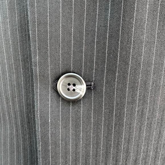 Ralph Lauren Sport Coat Jacket Chest 48” Black Wool Pinstripe Single Breasted - Picture 9 of 13